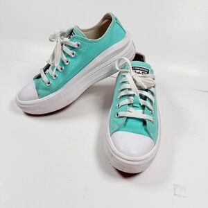 Converse Turquoise and White Sneakers